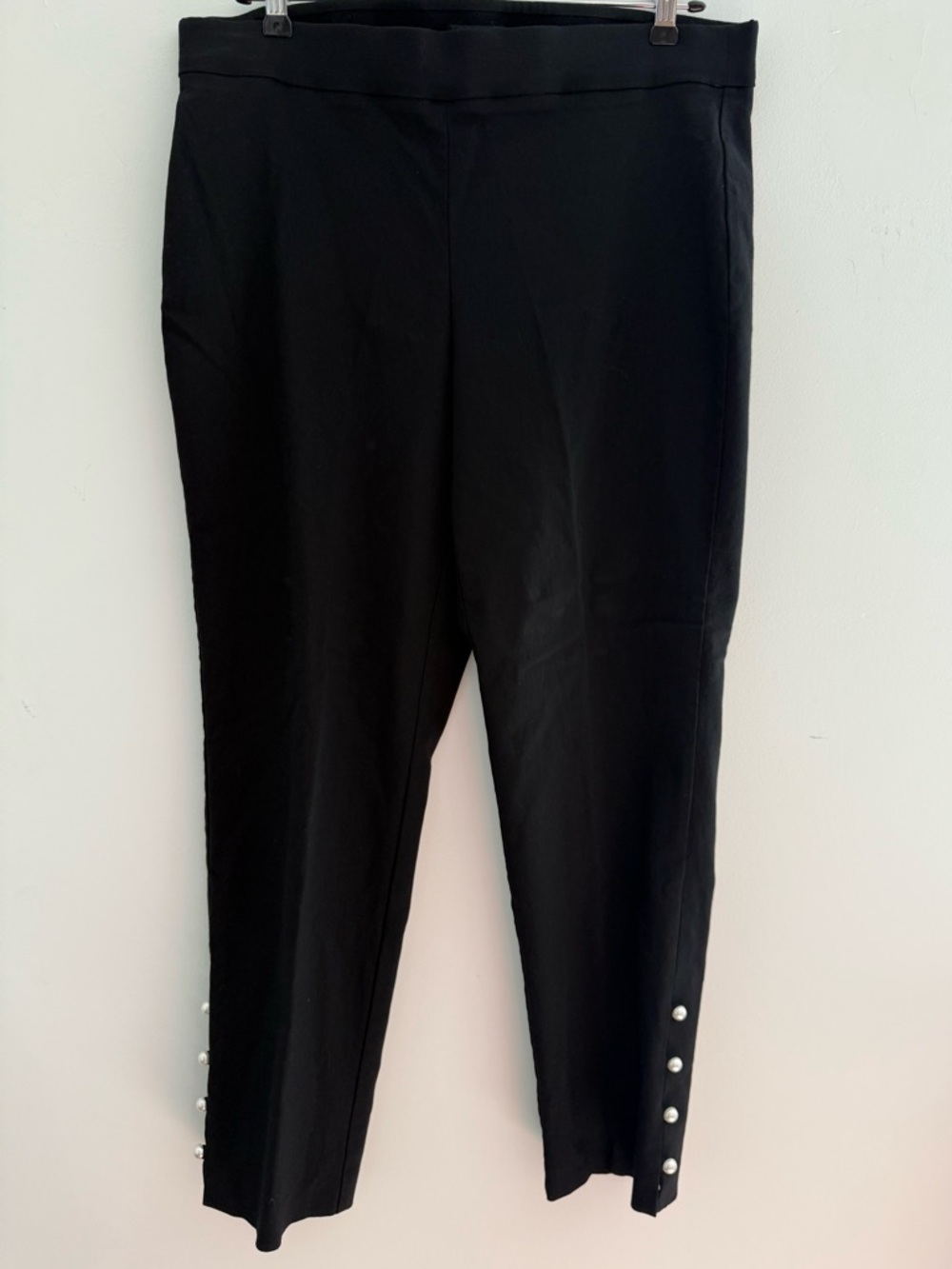 Counterparts Black Ankle Pants Size 12 Pearl Button Hem Career Workwear